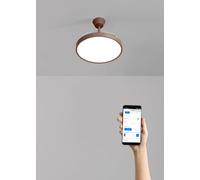 CREATE / WIND CLEAR STUDIO M/Ventilador de techo con luz moca con Wifi y mando / 40W, Temporizador, Ø 108 cm, 6 velocidades, aspas retráctiles, 3 temperaturas de luz, función verano-invierno