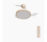 CREATE / WIND CLEAR STUDIO S/Ventilador de techo con luz arena con mando / 40W, Temporizador, Ø 91 cm, 6 velocidades, aspas retráctiles, 3 temperaturas de luz, función verano-invierno