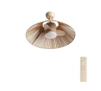 CREATE / WIND LAMP WOVEN/Ventilador de techo con luz con mando arena / 25W. Programable. Ø75 cm. función verano-invierno. luz led 3 temperaturas. cuerpo de cuerda. flujo aire concentrado