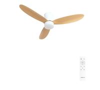 CREATE / WIND LITE/Ventilador de techo con luz madera clara con mando / 40W, Silencioso, Ø132 cm, 6 velocidades, programable, función verano-invierno, luz led 3 temperaturas