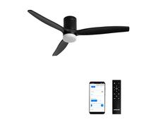CREATE / WINDCALM L/Ventilador de techo ABS con luz negro con Wifi y mando / 40W, Silencioso, Ø152 cm, 6 velocidades, 3 temperaturas de luz, función verano-invierno
