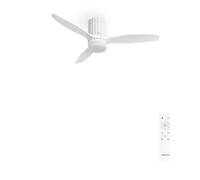 CREATE / WINDCALM LINE/Ventilador de techo con luz blanco y líneas verticales con mando / 40W, Silencioso, Ø132 cm, 6 velocidades, 3 temperaturas de luz, temporizador, función verano-invierno