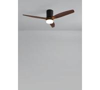CREATE / WINDCALM NATURAL WOOD M/Ventilador de techo con luz negro aspas madera nogal y mando / 40W, Temporizador, Ø132 cm, 6 velocidades, 3 temperaturas de luz, función verano-invierno