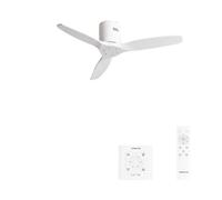 CREATE / WINDCALM NATURAL WOOD S/Ventilador de techo blanco con controlador y mando / 40W, Temporizador, Ø112 cm, 3 temperaturas de luz, función verano-invierno