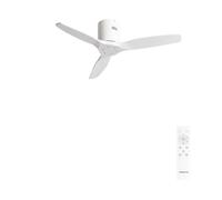 CREATE / WINDCALM NATURAL WOOD S/Ventilador de techo blanco con mando / 40W, Temporizador, Ø112 cm, 6 velocidades, 3 temperaturas de luz, función verano-invierno