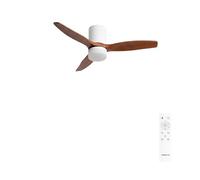 CREATE / WINDCALM S/Ventilador de techo ABS con luz blanco aspas efecto madera oscura con mando / 40W, Temporizador, Ø112 cm, 3 temperaturas de luz, función verano-invierno