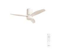CREATE/WINDCALM S/Ventilador de techo ABS con luz blanco con mando / 40W, Silencioso, Ø112 cm, 6 velocidades, 3 temperaturas de luz, temporizador, función verano-invierno