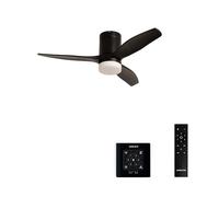 CREATE / WINDCALM S/Ventilador de techo ABS con luz negro con controlador y mando / 40W, Silencioso, Ø112 cm, 6 velocidades, 3 temperaturas de luz, temporizador, función verano-invierno