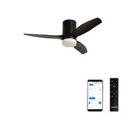 CREATE / WINDCALM S/Ventilador de techo ABS con luz negro con Wifi y mando / 40W, Silencioso, Ø112 cm, 6 velocidades, 3 temperaturas de luz, temporizador, función verano-invierno