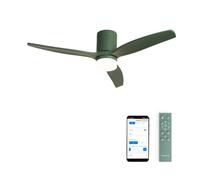 CREATE / WINDCALM S/Ventilador de techo ABS con luz verde sage con Wifi y mando / 40W, Silencioso, Ø112 cm, 3 temperaturas de luz, temporizador, función verano-invierno