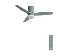 CREATE / WINDCALM S/Ventilador de techo ABS con luz verde sage y mando / 40W, Silencioso, Ø112 cm, 6 velocidades, 3 temperaturas de luz, función verano-invierno