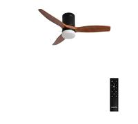 CREATE / WINDCALM S/Ventilador de techo ABS negro aspas efecto madera oscura con mando / 40W, Silencioso, Ø112 cm, 6 velocidades, temporizador, función verano-invierno