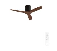 CREATE / WINDCALM S/Ventilador de techo ABS negro aspas efecto madera oscura con mando / 40W, Silencioso, Ø112 cm, 6 velocidades, temporizador, función verano-invierno