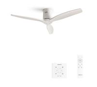 CREATE / WINDCALM/Ventilador de techo ABS blanco con controlador y mando / 40W, Silencioso, Ø132 cm, 6 velocidades, temporizador, función verano-invierno