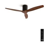 CREATE/WINDCALM/Ventilador de techo ABS negro aspas efecto madera oscura y mando / 40W, Silencioso, Ø132 cm, 6 velocidades, temporizador, función verano-invierno