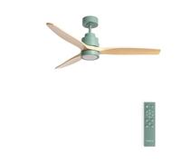 CREATE / WINDSTYLANCE M/Ventilador de techo ABS con luz verde sage aspas efecto madera natural con mando/ 40W, Silencioso, Ø132 cm, 6 velocidades, temporizador, verano-invierno, doble altura