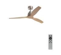 CREATE / WINDSTYLANCE M/Ventilador de techo ABS níquel aspas efecto madera natural con mando / 40W, Silencioso, Ø132 cm, 6 velocidades, temporizador, verano-invierno, doble altura, motor DC