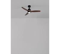 CREATE/ WINDSTYLANCE NATURAL WOOD S/Ventilador de techo con luz negro aspas madera oscura con mando / 40W, Silencioso, Ø112 cm, 6 velocidades, temporizador, función verano-invierno, doble altura