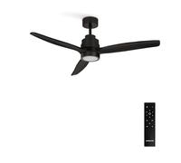 CREATE/ WINDSTYLANCE NATURAL WOOD S/Ventilador de techo con luz negro con mando / 40W, Silencioso, Ø112 cm, 6 velocidades, temporizador, función verano-invierno, doble altura