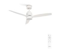 CREATE / WINDSTYLANCE NATURAL WOOD/Ventilador de techo con luz blanco con mando/ 40W. Silencioso. Ø132 cm. 6 velocidades. temporizador. verano-invierno. doble altura. motor DC