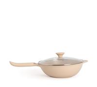 CREATE / WOK STUDIO/Wok de aluminio fundido con revestimiento cerámico arena/Apto para todo tipo de cocinas. Ø32 cm mantiadherente. capacidad de 4.7L. libre de PFOA. mango baquelita