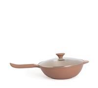 CREATE / WOK STUDIO/Wok de aluminio fundido con revestimiento cerámico moca/Apto para todo tipo de cocinas. Ø32 cm mantiadherente. capacidad de 4.7L. libre de PFOA. mango baquelita