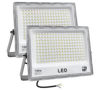 CREATESTAR Foco LED 150W 2 piezas, 14750LM 6500K Proyector LED Exterior,IP66 Impermeable 192 LEDs Super Brillante,Potente foco exterio para Jardín,Garaje, Terraza,Patio Trasero