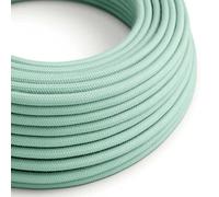 creative cables Cable Eléctrico Redondo Recubierto en Algodón Color Sólido Leche y Menta RC34-1 Metro, 2x0.75