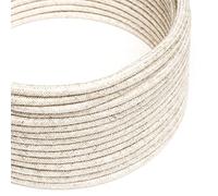 creative cables Cable Eléctrico Redondo Recubierto en Lino Natural Neutro RN01-20 Metros, 2x0.75