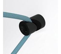 creative cables Descentralizador, Gancho en 'V' de Techo o Pared para Cable eléctrico Textil - Negro