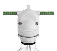 creative cables Eiva-2, portalámparas de Exterior con Doble Salida IP65, Casquillo E27 - Blanco