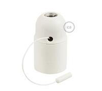 creative cables Kit portalámparas termoplástico para Pantallas E27 con Tirador - Blanco