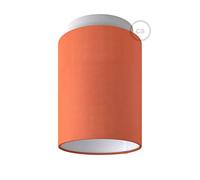 creative cables Lámpara de pared o techo Metal con pantalla cilíndrica Ø 15cm h18cm - Sin bombilla, Blanco - Cinette Naranja