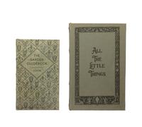 Creative Co-op Cajas de almacenamiento para libros de MDF y lona, juego de 2 All The Little Things