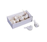 Creative Co-Op DE5729 Pájaros de cerámica Blanca, 2,5 ", 6