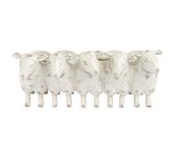 Creative Co-op Farmhouse EC0260 - Maceta de Resina con Silueta de ovejas, Blanco