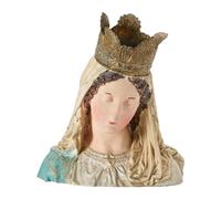 Creative Co-op Hand-Painted Magnesia Vintage Reproduction Virgin Mary Bust with Removable Crown Decoración, Multicolor
