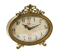 Creative Co-op - Reloj Decorativo de Peltre Envejecido, Color Dorado