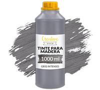 Creative Deco 1L Barniz Madera Interior Tinte al Agua | Color Gris Intenso | 1L | Secado Rápido | No Tóxico | Para Paneles de Madera, Parquet, Hormigón, Ladrillo, Papel Pintado y Más | Alta Eficacia