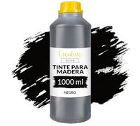 Creative Deco 1L Barniz Madera Interior Tinte al Agua | Color Negro | 1L | Secado Rápido | No Tóxico | Para Paneles de Madera, Parquet, Hormigón, Ladrillo, Papel Pintado y Más | Alta Eficacia