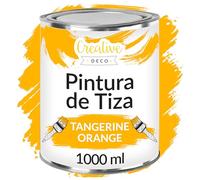 Creative DECO 1L Naranja Mandarina Pintura a la Tiza para Muebles sin Lijar Chalk Paint | Pintura Madera Mate y Lavable | Renovación, Decoración, Manualidades | Posible Efecto de Barrido y Gradiente