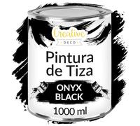 Creative DECO 1L Negra Ónice Pintura a la Tiza para Muebles sin Lijar Chalk Paint | Pintura Madera Mate y Lavable | Renovación, Decoración, Manualidades | Posible Efecto de Barrido y Gradiente