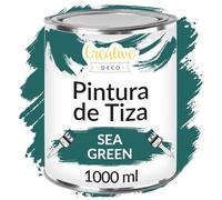 Creative DECO 1L Verde Marino Pintura a la Tiza para Muebles sin Lijar Chalk Paint | Pintura Madera Mate y Lavable | Renovación, Decoración, Manualidades | Posible Efecto de Barrido y Gradiente