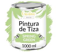 Creative DECO 1L Verde Primavera Pintura a la Tiza para Muebles sin Lijar Chalk Paint | Pintura Madera Mate y Lavable | Renovación, Decoración, Manualidades | Posible Efecto de Barrido y Gradiente