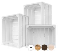 Creative Deco 3 cajas de madera blancas, 40 x 30 x 23 cm