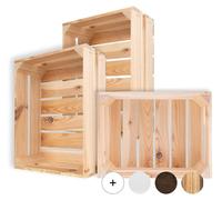 Creative Deco, 3 cajas de madera natural, 40 x 30 x 15 cm