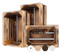 Creative Deco 3 cajas de madera veteada, 30 x 20 x 15 cm