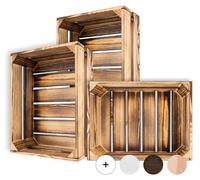 Creative Deco 3 cajas de madera veteada, 40 x 30 x 15 cm