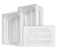 Creative Deco 3 x Caja de madera natural blanca, 30 x 20 x 15 cm