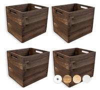 Creative Deco 4 cajas de madera Kallax, 33 x 37 x 33 cm